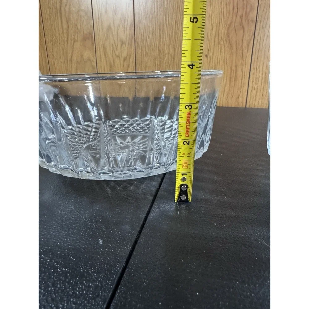 2‎ Arcoroc Clear Glass Serving Bowls Diamond Starburst 9